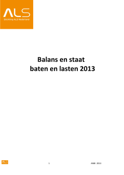 Balans en staat baten en lasten 2013