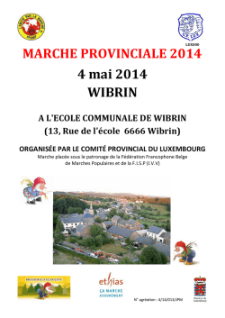 4 mai 2014 WIBRIN MARCHE PROVINCIALE 2014