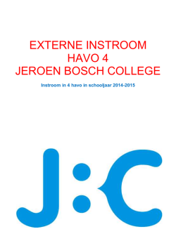 informatieboekje externe instroom 4T-4H