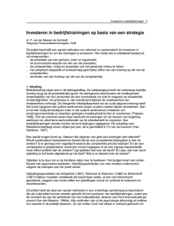 Investeren in bedrijfstrainingen op basis van een strategie