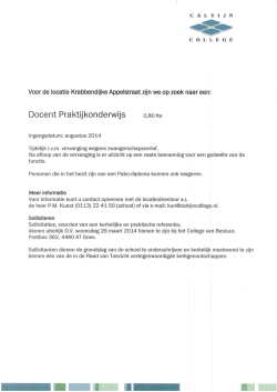 Docent Praktijkonderwijs 0,80 fte