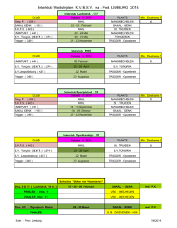Interklub Wedstrijden KVBSV na - Fed. LIMBURG 2014
