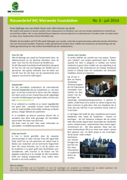 Nieuwsbrief IHC Merwede Foundation Nr. 3 - juli 2014