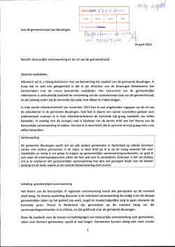 Brief van 16 april 2014 - Gemeentebestuur