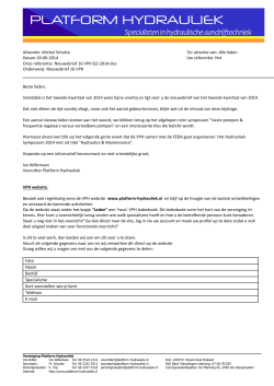 Nieuwsbrief 16 VPH Q2-2014 - Vereniging Platform Hydrauliek
