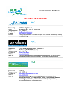 INSTALLATIE EN TECHNOLOGIE