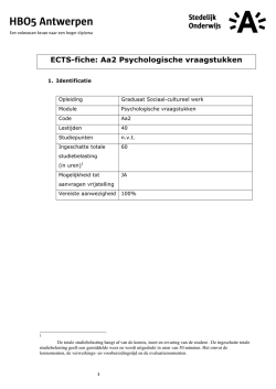 ECTS-fiche: Aa2 Psychologische vraagstukken