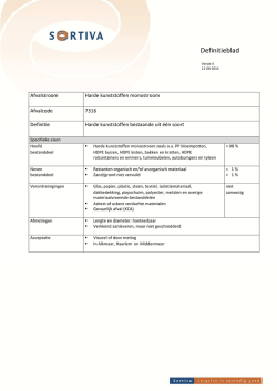 Harde kunststoffen monostroom