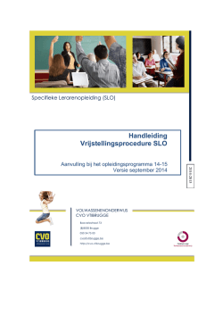 Handleiding Vrijstellingsprocedure SLO