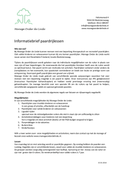 Infobrief paardrijlessen