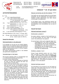 Infobrief nr. 23 27 juni 2014
