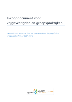 Inkoopdocument voor vrijgevestigden en groepspraktijken