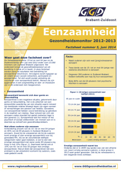 Eenzaamheid - Regionaal Kompas Volksgezondheid
