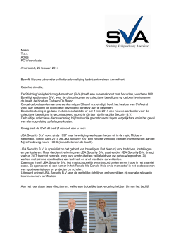 sva info brief - Stichting Veiligheidszorg Amersfoort