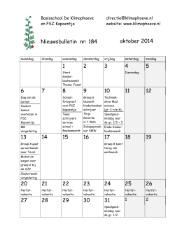 Nieuwsbulletin oktober 2014 - Basisschool De Klimophoeve