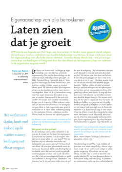 JSW artikel Eigenaarschap Laten zien dat je groeit