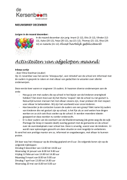 nieuwsbrief van december - Brede school De Kersenboom in Diemen