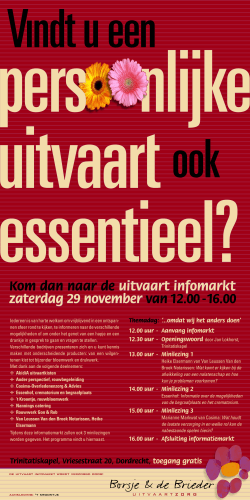Poster BBuitvaartzorg 2014 - Borsje en de Brieder uitvaartzorg