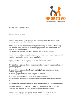 Oudenbosch 1 december 2014 Geachte Heer/Mevrouw
