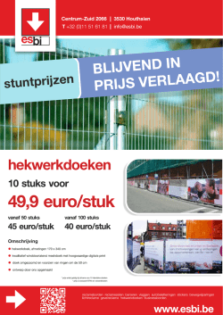 hekwerkdoeken prijslijst nieuw