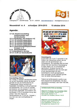 Nieuwsbrief nr. 4 - Willem van Veenschool