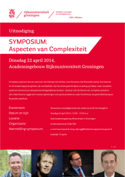Uitnodiging Symposium Aspecten van Complexiteit