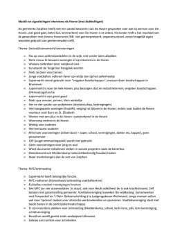 Idee&euml;n en signaleringen interviews de Hoven (met dubbelingen) De