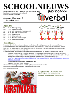Schoolnieuws 2014-12-12 - Basisschool De Toverbal