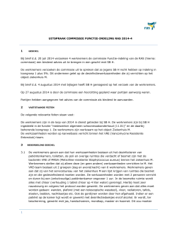 UITSPRAAK COMMISSIE FUNCTIE-INDELING RAS 2014