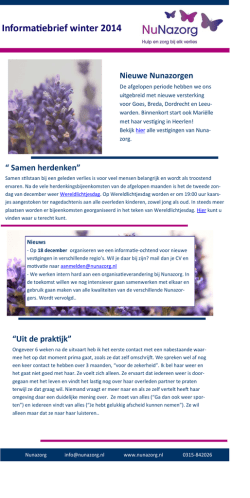 Informatiebrief winter 2014-2015
