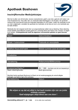 Inschrijfformulier - Apotheek Boshoven