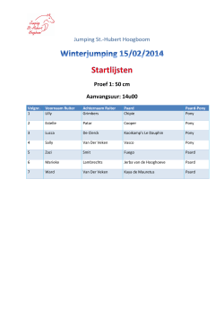 Jumping St.-Hubert Hoogboom Proef 1: 50 cm Aanvangsuur: 14u00