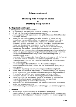 Privacyreglement Stichting Vita welzijn en advies en Stichting Vita