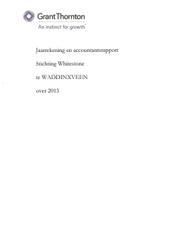Jaarrekening 2013 - Whitestone Foundation