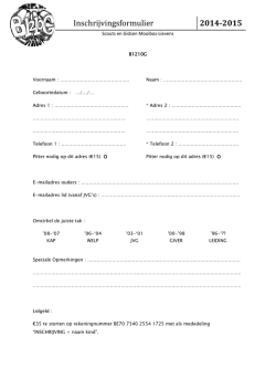 Inschrijvingsformulier 2014-2015 - Mooibos