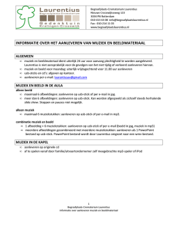 Informatiesheet aanleveren muziek en beeldmateriaal