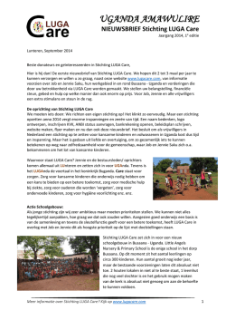 eerste nieuwsbrief - Stichting LUGA Care