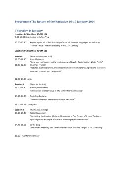 Programme The Return of the Narrative ENGLISH