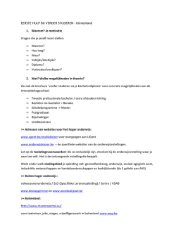 Eerste hulp bij verderstuderen - tips 2014
