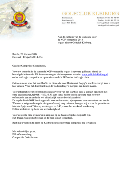 Informatiebrief - Golfclub Kleiburg