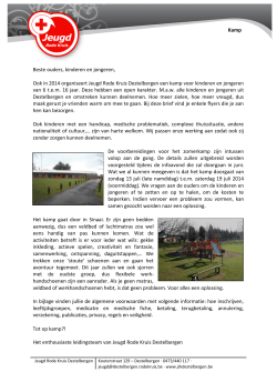 Brief kamp 2014 - JRK Destelbergen