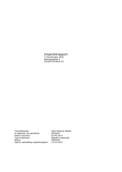 Inspectierapport psz Zonnehoekje 2014