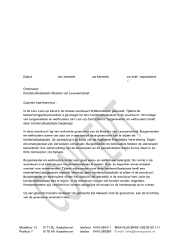 00926 brief belanghebbenden hondenuitlaatplaats Maarten van