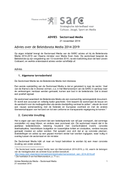 Advies over de Beleidsnota Media 2014-2019 (PDF)