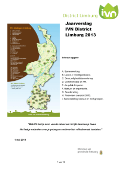 Jaarverslag IVN District Limburg 2013