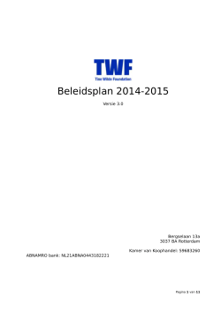 Policy plan TWF