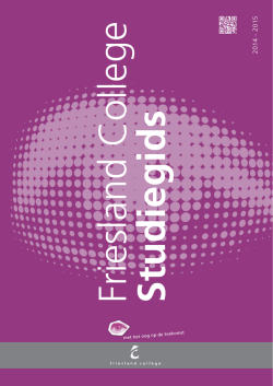 Studiegids Friesland College (algemeen), schooljaar 2014-2015