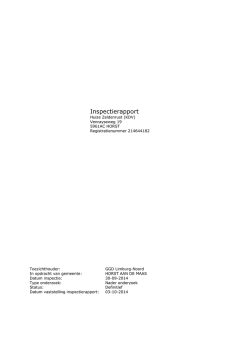 download hier het meest recente GGD inspectierapport van de