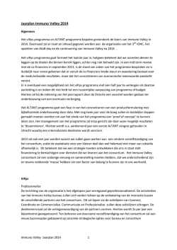 Jaarplan Immuno Valley 2014