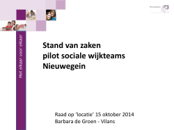 Presentatie Vilans aan Raad Nieuwegein 15102014